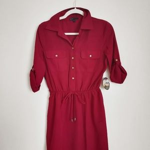 BNWT - Maroon Shirt Dress sz S